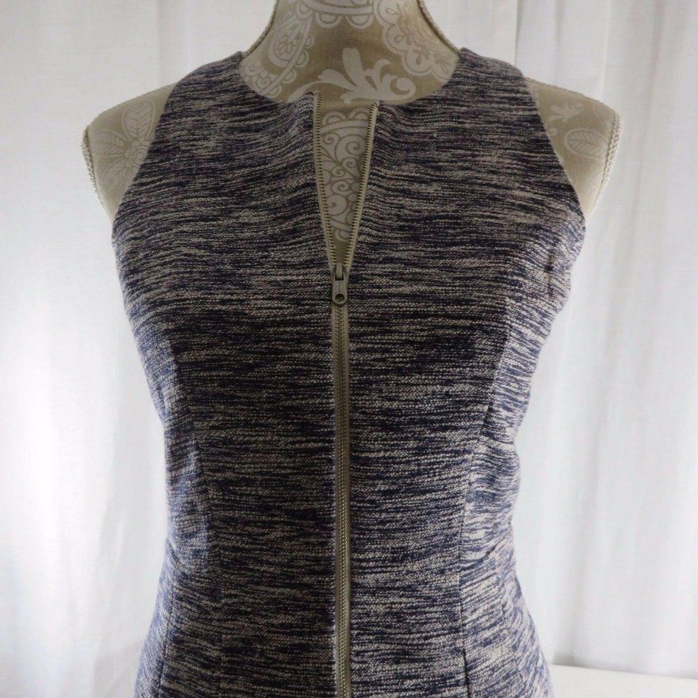 Anthropologie McGinn Size 2 Blue Lined Sheath Dress Sleeveless USA Made